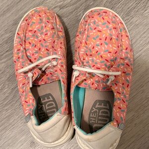 Hey Dude Kids Moccasins in Sprinkle Coral